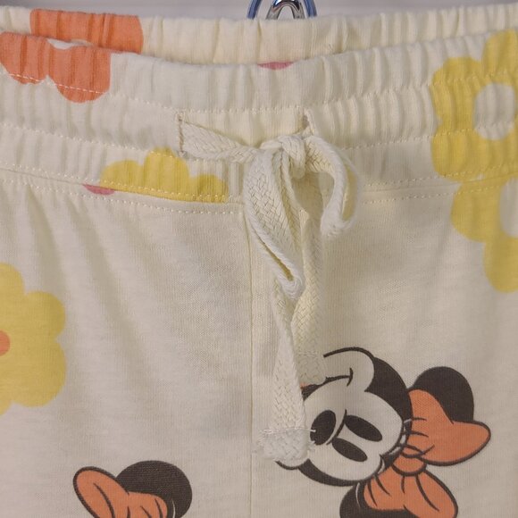 NWT Disney Minnie Mouse Drawstring 60% Cotton Cream Lounge Pants Juniors Size L - Picture 3 of 13